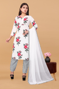 ชุดเซ็ตผ้าไมโครไฟเบอร์สำหรับผู้หญิง ลายพิมพ์รักษ์โลก คอกลม ชุดสองชิ้น ไซส์พลัส S ถึง 4XL ขายส่ง Kiran Nexus - Product Image 2