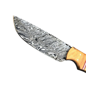 Couteau de chasse/découpe personnalisable en acier inoxydable OEM avec manche en bois Pakka, étui en cuir, fabrication artisanale, marque ZA DAMASCUS MAKERS - Product Image 4