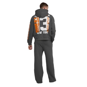 Survêtements d'hiver sur mesure de haute qualité pour adultes, unis, à la mode, avec cordon de serrage, à capuche, imprimés, écologiques, 100 % coton - Product Image 5