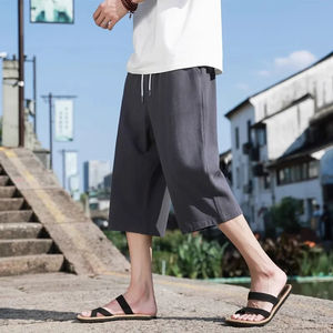 Pantalones Cortos de Lino Nuevos, Pantalones Cortos de Verano de Algodón de Color Sólido, Pantalones Cortos Ligeros para Hombre, Pantalones Cortos de Playa para Hombre, Pantalones Deportivos Transpirables - Product Image 3