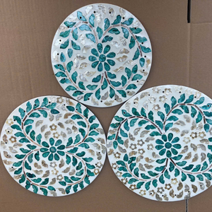 Elegant Mother Of Pearl Inlay Rattan Tray Vietnam Source For Living Room Centerpiece And Jewelry Display Solutions - Product Image 2