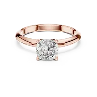 Bague solitaire en diamant de laboratoire taille coussin 1 carat, griffes à bords coupés, tige en or massif 18 carats, certifiée IGI, pour tous les jours et les occasions spéciales