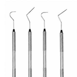 Ensemble de curettes dentaires manuelles en acier inoxydable avec poignée moletée, sondes parodontales pour usage clinique - Product Image 4