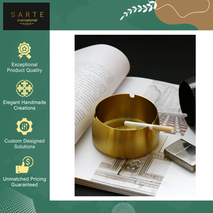 Premium Quality Bulk Supply Handmade Decorative Brass Natural Luxury Hand Carved Polished Surface <b>Table</b> Smoking Ashtray - Product Image 5