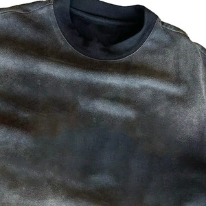 T-shirts vierges en jersey délavé à l'acide pour hommes, coupe ample streetwear, 100 % coton, épaules tombantes, couleur unie, logo personnalisé, OEM - Product Image 6