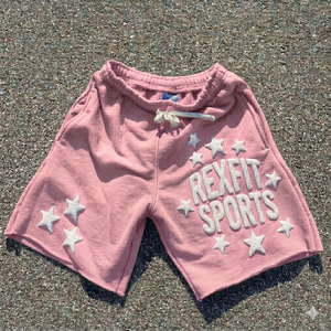 REXFIT SPORTS กางเกงขาสั้นผ้าฝ้ายฟลีซผู้ชายแบบสั่งทำพิเศษ พิมพ์ลายโลโก้แบบนูน สไตล์สตรีทแวร์ กางเกงออกกำลังกาย กางเกงลำลอง ผู้ผลิตและจำหน่าย - Product Image 3