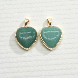 Pendentif Cœur en Aventurine Verte Naturelle 14mm - Breloque Cœur en Cristal Guérisseur en Argent 925 - Composant de Bijoux DIY - Product Image 1