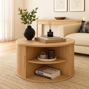 Table basse en bois d'inspiration architecturale, dotée d'une structure en bois robuste et de lignes épurées, pour les salons modernes - Product Image 2