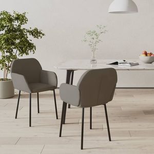 2 chaises de salle à manger en velours gris foncé - Product Image 1