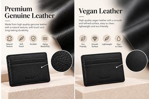 Beena's Genuine <b>Leather</b> Fashion Embossed Card Holder Game Cards Card Binder Function Multi-Function Use <b>Black</b>/Red/Brown Colors - Product Image 6
