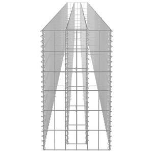 Grandes jardinières surélevées en gabion, robustes, en acier galvanisé argenté - Product Image 5