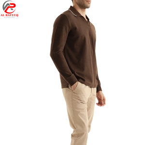 เสื้อสเวตเตอร์ไหมพรมคอโปโล แขนยาว สำหรับผู้ชาย แต่งลายบางๆ สีพื้น เหมาะสำหรับฤดูหนาว - Product Image 4