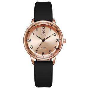 Reloj de Cuarzo de Lujo con Correa de Silicona Redonda para Mujer, Reloj Moderno para Estudiantes - Product Image 1