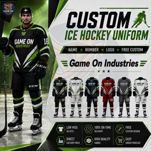 Maillot et pantalon de hockey sur glace respirants avec impression personnalisée du nom et du numéro de l'équipe, fournisseur OEM ODM, uniforme de hockey sur glace sublimé - Product Image 4