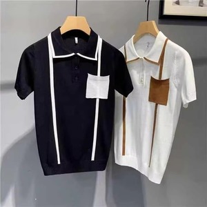 Camisas de Golf para Hombre, Tejidas, de Manga Corta, con Cierre, Casuales, 100% Algodón, Transpirables, en Verde, Blanco y Negro, Personalizables - Product Image 3