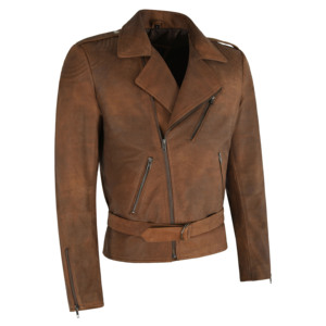 Custom 100% Genuine Dirty Brown Buff Leather <b>Men</b>’s TENET Movie Film Inspired <b>Jacket</b> OEM/ODM Wholesale Classic Style YKK Zipper - Product Image 2