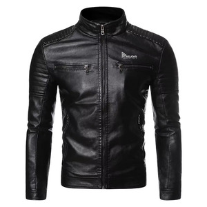 Plain High Street Men's Gothic Biker <b>Jacket</b> <b>Punk</b> Leather Coat Winter Eco-friendly Silver Skull Cross Hardware Slim Fit Stand - Product Image 3