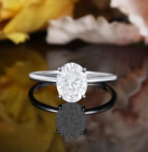 <b>Solitaire</b> Oval Cut Moissanite 14k Gold Plated Engagement <b>Ring</b> Prong Set Wedding Anniversary Bridal <b>Ring</b> Elegant Gift for Women - Product Image 4