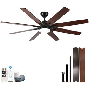 72-Inch <b>Black</b> Modern Indoor/Outdoor <b>Ceiling</b> <b>Fan</b> with 6 Spe Lights and Remote for Kitchen Living Room Patio - Product Image 6