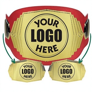 Cinturón de campeonato personalizado de UFC Ultimate Red correa de cuero puro cinturón de título estilos de Karate Kendo - Product Image 1