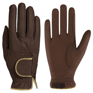 Guantes de equitación de cuero auténtico antideslizantes con diseño OEM personalizado, cierre con cordón, dedos completos, para deportes de invierno y equitación al aire libre - Product Image 1