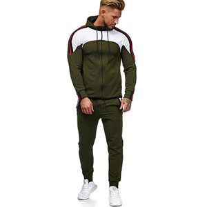 Conjunto Deportivo Ligero 2 en 1 para Hombre, Sudadera con Capucha y Cremallera de Manga Larga con Bloques de Color, Bolsillos Laterales, Transpirable, Deportivo, para Verano - Product Image 1