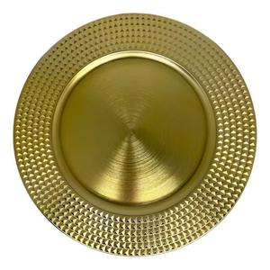 Assiette de présentation ronde en laiton martelé de 13 pouces, écologique, de qualité alimentaire, de luxe, pour accessoires de table, service de vaisselle, assiette antique - Product Image 6