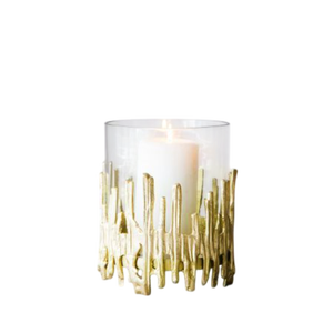 <b>Hurricane</b> Candleholder Glass Cylinder Steel Base Heat Resistant Home Decoration <b>Lantern</b> Metal Candle Holder Designer Holder - Product Image 2