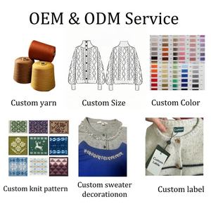 Patchwork Knitted Pullover <b>Sweater</b> <b>Turtleneck</b> Thick Winter Warm Full Sleeve Spliced Design Crew Neck Casual Wear - Product Image 5