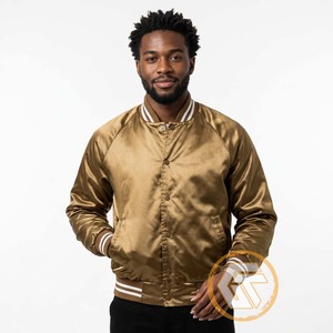 GREEK TREASURES Men's Slim Fit Bomber <b>Jacket</b> Solid Pattern Maroon Yellow Casual Style 100% Silk <b>Canvas</b> Quick Dry Breathable - Product Image 3