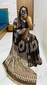 Best Fabric Semi Gajji Soft Silk with Printed Lagdi <b>Saree</b>-<b>Blouse</b> Collection Woman Fashion Manufacturer At Wholesale Rate - Product Image 2