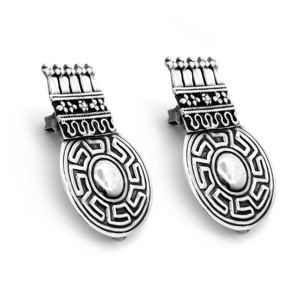 Pendientes de Aro Redondos Tribales Oxidados Antiguos Silver Mountain SKU7633, Plata de Ley 925, Estilo Bohemio - Product Image 2