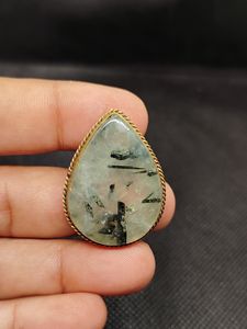 Pendentifs en préhnite faits à la main pour la fabrication de bijoux, pierres 100% naturelles, pierres précieuses en préhnite en vrac - Product Image 4