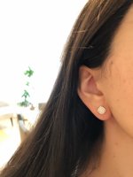 Toptan 14 Ayar Som Altın Kare Pırlanta Küpe, Gerçek Doğal Yuvarlak Kesim Pırlanta Küme Piercing, 18 Ayar Altın Kaliteli Mücevher Ma