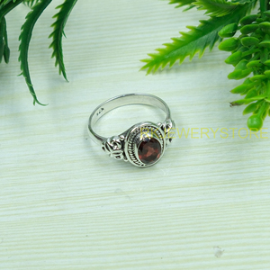 Red <b>Garnet</b> Stone <b>Ring</b> 925 Sterling <b>Silver</b> <b>Ring</b> Handmade Design <b>Ring</b> Wedding Engagement <b>Rings</b> for Women <b>Garnet</b> Christmas Gift - Product Image 2