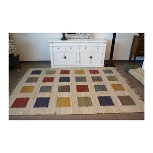 Modern <b>Boho</b> Reversible Dhurrie Carpet Flat Weave Cotton <b>Rug</b> for Living Rooms & Bedrooms Colorful Designer Home Wholesale Price - Product Image 4