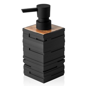Dispensador de Jabón Cuadrado de Madera de Pino Teñido en Color Nogal para Decoración del Hogar |   Hecho a mano en Moradabad, venta al por mayor - Product Image 1