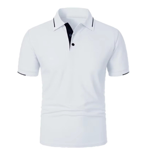 Polo de manga corta de corte clásico para hombre con logotipo personalizado – Atuendo informal elegante para reuniones sociales - Product Image 2