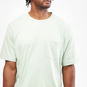 Camiseta con cuello redondo y estampado personalizado para hombre, 100% algodón, camisetas gruesas lisas de cuello redondo extragrandes para hombre, venta al por mayor - Product Image 2