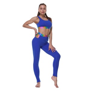 Ropa deportiva para mujer, leggings de cintura alta, conjunto para gimnasio, elástico, transpirable, ropa deportiva activa, traje deportivo para entrenamiento - Product Image 1