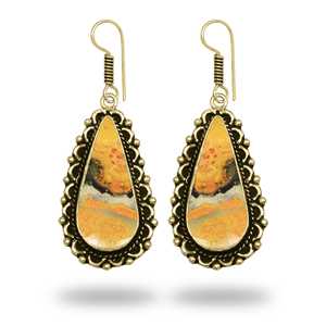 Pendientes con Dije de Gema de Jaspe Abeja, Chapados en Oro de 18K sobre Plata, Diseño Casual/Deportivo para Mujer, Colección de Joyería Fina para Fiesta - Product Image 6
