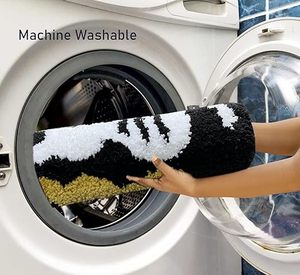 Tapis de salle de bain personnalisés, extra doux et absorbants, en microfibre, antidérapants, lavables en machine, séchage rapide, tapis de bain shaggy - Product Image 3