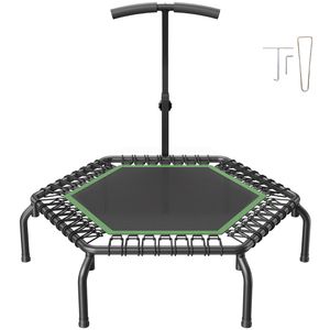 Trampolino Fitness Mini Personalizzabile da 54,5 Pollici con Maniglia per Esercizi Indoor, in Acciaio Inox e Alluminio per Uso Esterno - Product Image 1
