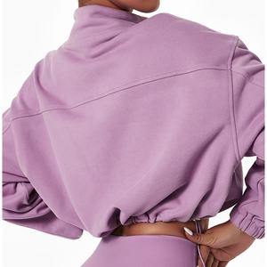 Sudadera Corta Verde Lima para Mujer con Cierre, Manga Farol, Oversize, de Forro Polar Transpirable para Otoño - Product Image 2