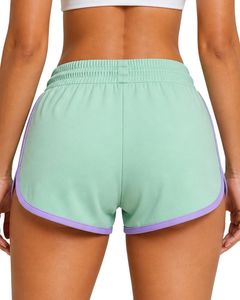 Shorts Deportivos para Mujer en Verde Menta y Lavanda, de Secado Rápido, Transpirables, con Cintura Elástica, para Gimnasio, Fitness, Ropa Deportiva Casual - Product Image 2