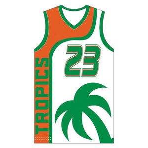 Uniformes blancs et verts de basket-ball d'impression par sublimation adaptés aux besoins du client - Product Image 2