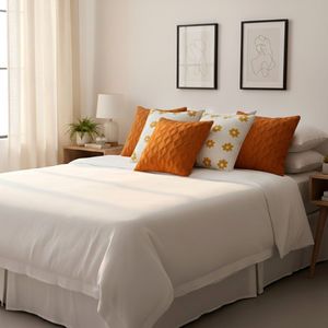 Juego de 5 Fundas de Almohada SOGA con Diseño de Diamantes Naranja Quemado y Cadena de Margaritas Retro, Decoración Moderna y Cálida para Cojines - Product Image 5