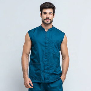 Medical <b>Scrub</b> Tops Sleeveless Hospital Shirt Men / Hospital Medical Men Doctor <b>Scrub</b> Sleeveless Shirt V-neck <b>Scrub</b> Top Mens - Product Image 4