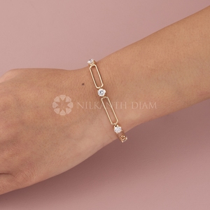 2.80 Tcw Lab Created Round Shape Diamond <b>Bracelet</b> & <b>Bangle</b> Luxury <b>Bangle</b> for Women's with VVS Clarity for Wholesale from India - Product Image 2