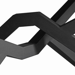 Table de cuisine et de salle à manger de style industriel, durable, en bois d'acacia massif, plateau rectangulaire à bords naturels, nouveau motif, pieds en métal - Product Image 6